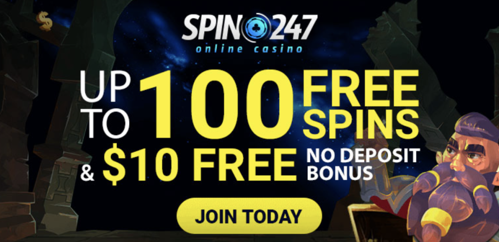 Image of a advertisement stating free spins