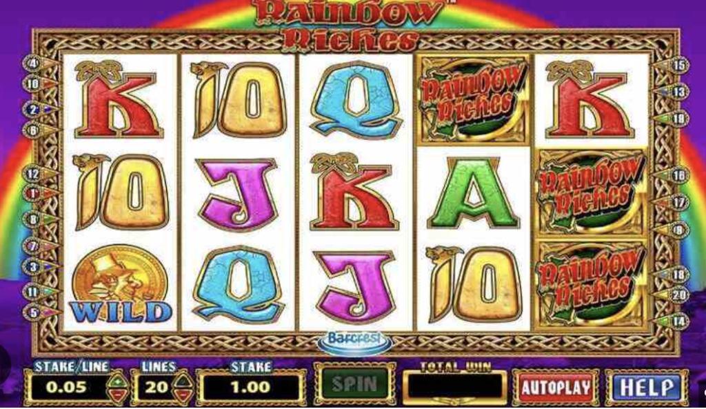 Image of Rainbow Riches slot in gameplay