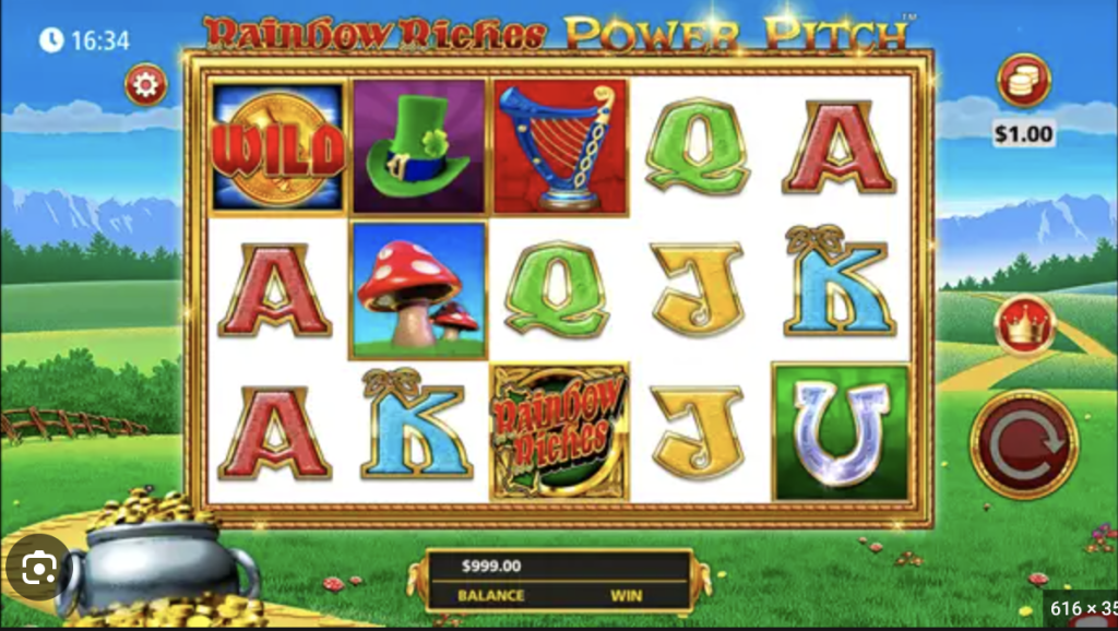 Image of Rainbow Riches slot in gameplay